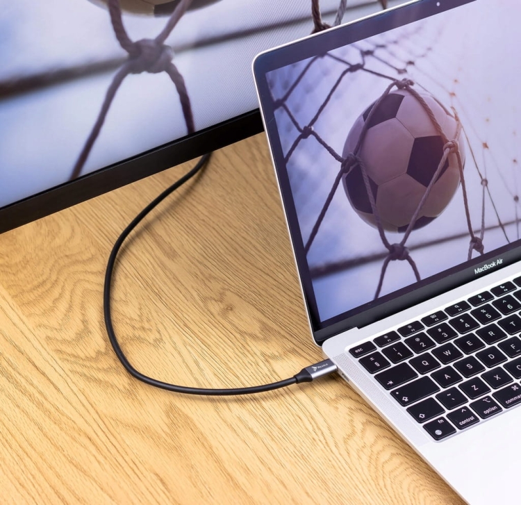 Kabel USB-C na Mini DisplayPort 4K 60Hz użycie z laptopem