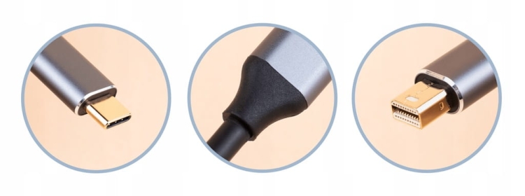 Ilustracja zastosowania kabla Reagle RCMD100P do monitora mDP