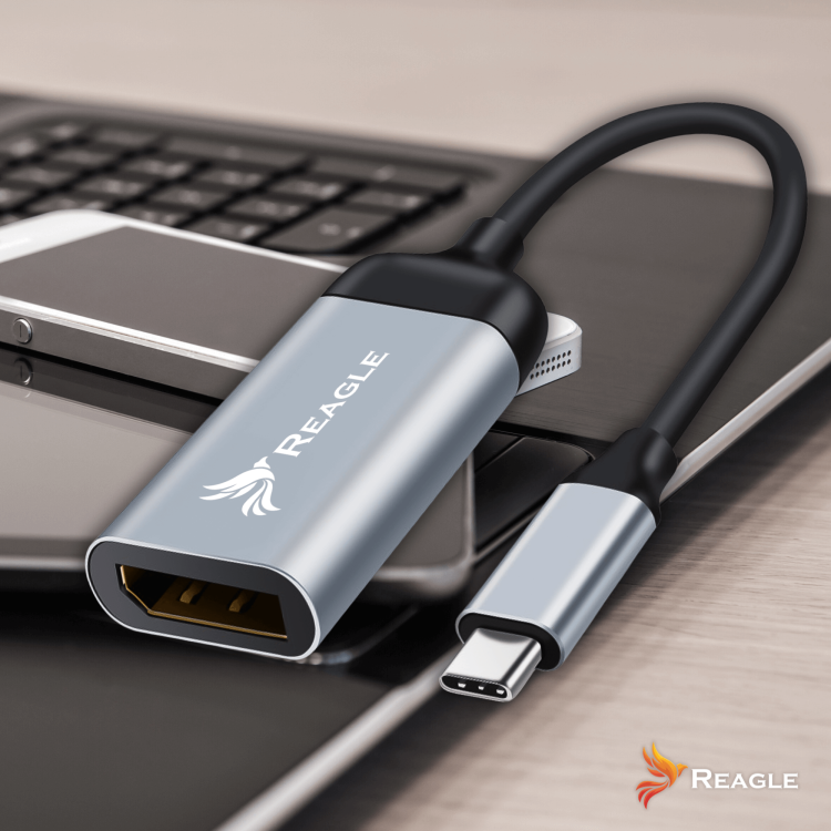 Reagle RYCD5 USB-C-auf-DisplayPort-Kabel 4K 60Hz kompatibel mit iPhone und iPad