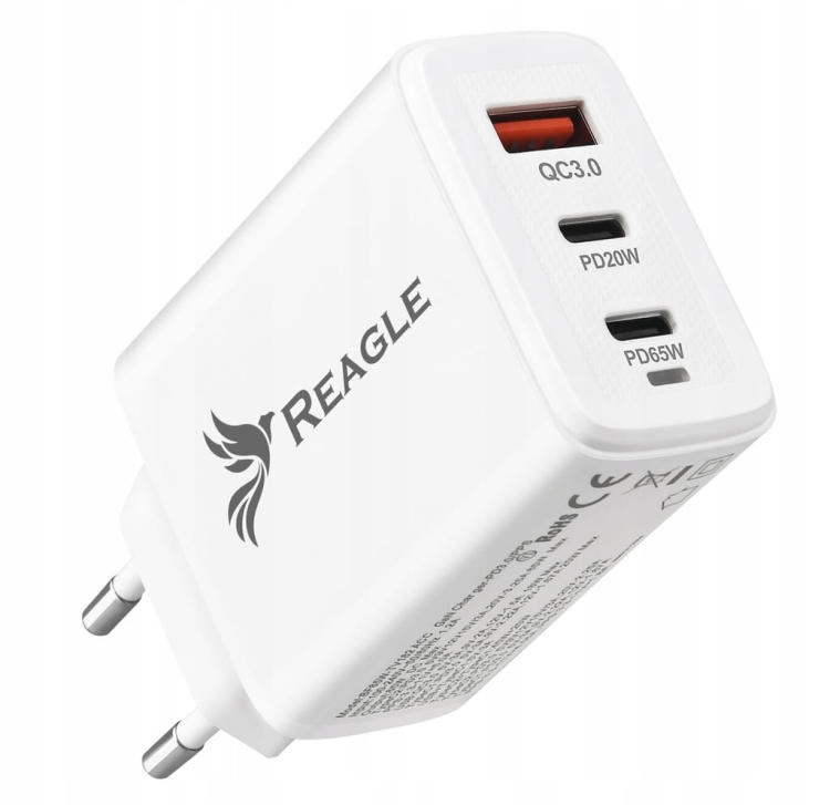 Reagle RCHAR54 ładowarka GaN 65W 2x USB-C USB-A