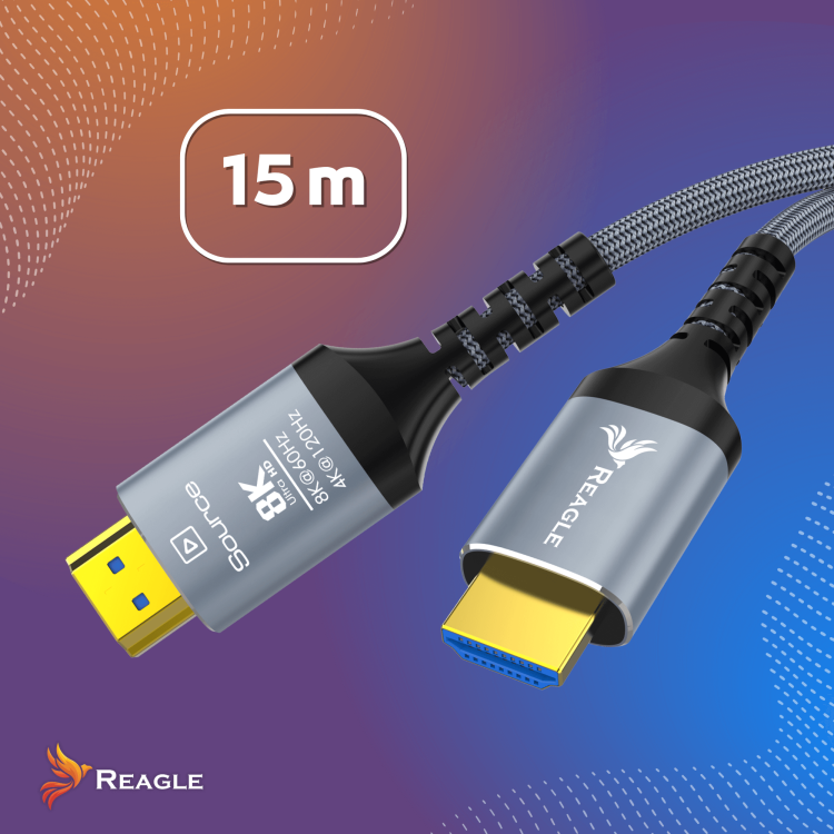 Reagle Kabel HDMI 2.1 Ultra High Speed 48Gbps – obsługa 8K, 4K 120Hz, HDR i Dolby Atmos – przewód premium
