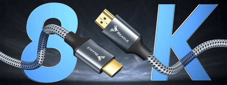 Reagle Kabel HDMI 2.1 optyczny AOC – ULTRA High Speed 48Gbps, przewód 10M do kina domowego i projektora