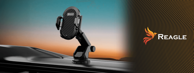 Reagle RCARHOLD1 mounted on the front windshield – stable phone holding while driving