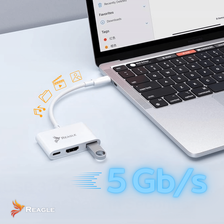 Modern REAGLE USB-C HDMI Adapter – Elegant Design and Compact Form