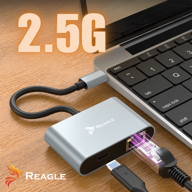 USB-C-zu-RJ45 2.5G Reagle Netzwerkadapter – Infografik