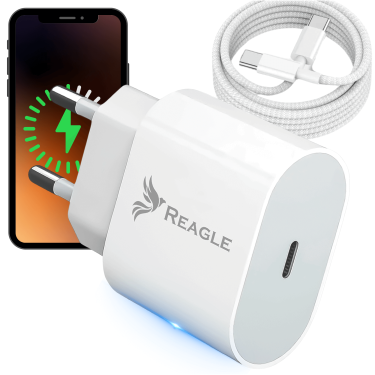 Ładowarka sieciowa Reagle RCHAR22 z kablem USB-C 1m – szybkie ładowanie Power Delivery 35W