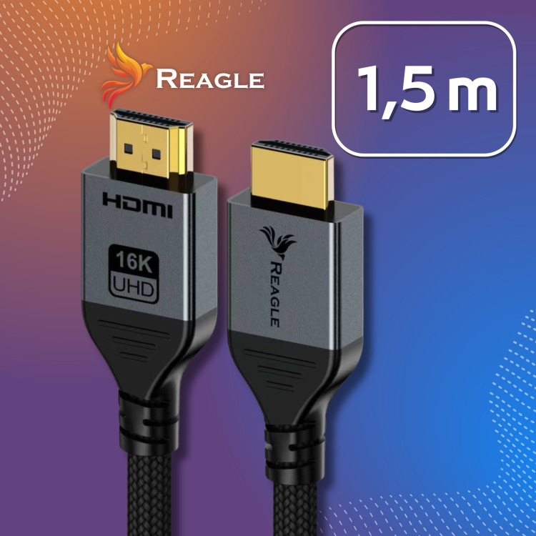 Reagle Ultra96 HDMI 2.2 Kabel 1,5 m – 16K Ultra HD 4K 480Hz HDR10+ Dolby Vision für PS5 Xbox und Fernseher