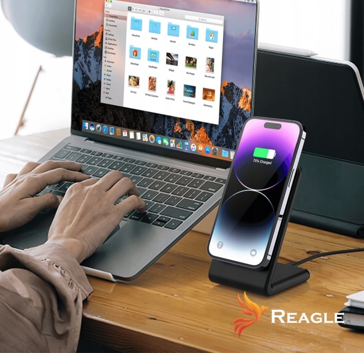 Ładowarka Reagle RCHARW2B 2w1 MagSafe Qi 15W – ładowanie iPhone’a na biurku