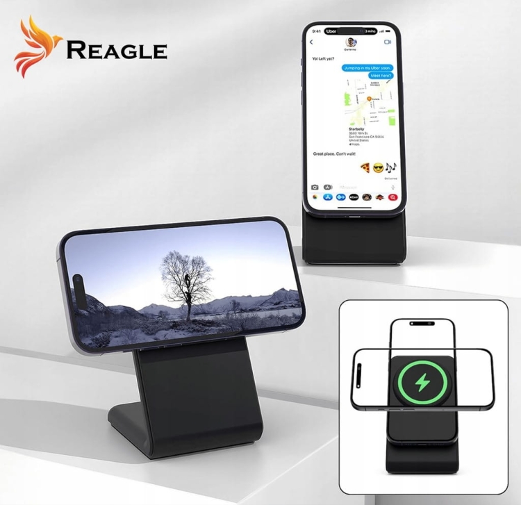 Reagle RCHARW2B ładowarka indukcyjna MagSafe Qi 15W – szybkie ładowanie bez kabli