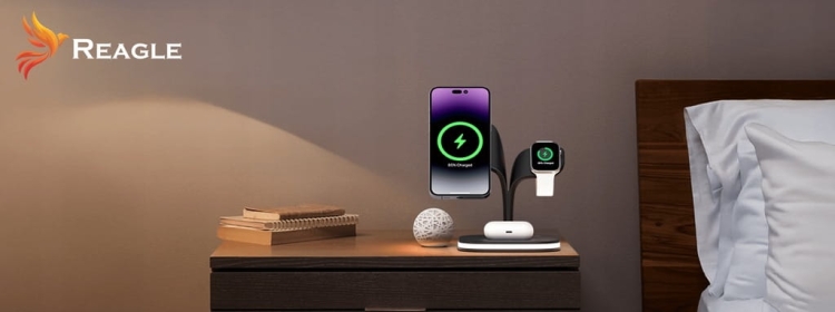 Ładowarka Reagle 5w1 MagSafe 15W z lampką LED – ładowanie iPhone Apple Watch AirPods