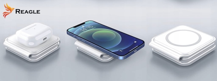 Reagle ładowarka indukcyjna 3w1 składana – ładowanie bez kabli w domu i podróży