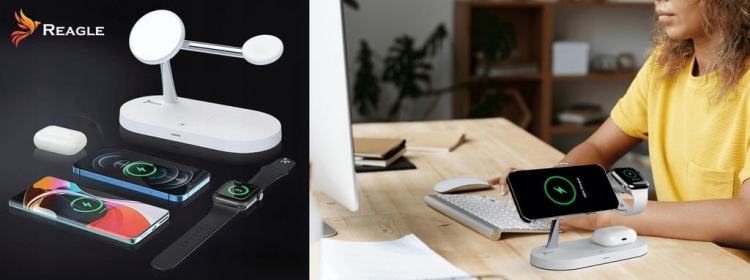 Stacja ładowania do iPhone z MagSafe – stojak do wideorozmów, ładowarka indukcyjna 5w1