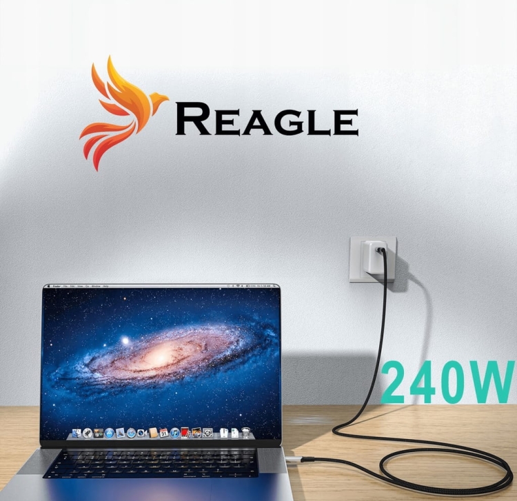 Opakowanie Reagle USB-C 4.0 PD 240W – kabel premium do laptopów i smartfonów