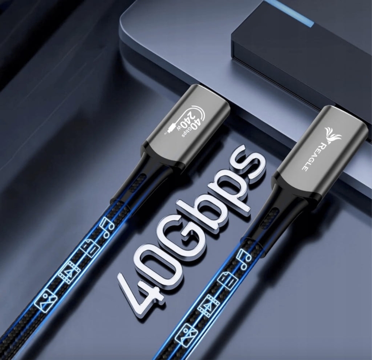 Metalowe końcówki kabla Reagle RUC100P3 – USB-C 4.0 Thunderbolt 40Gbps