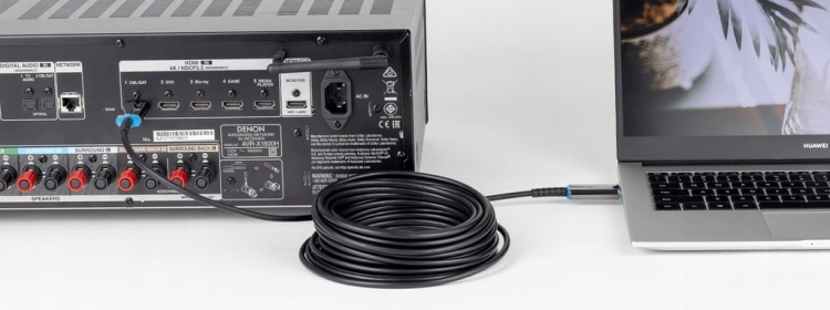 Bardzo długi kabel optyczny 30m -  podłączenie laptopa z urządzeniem audio