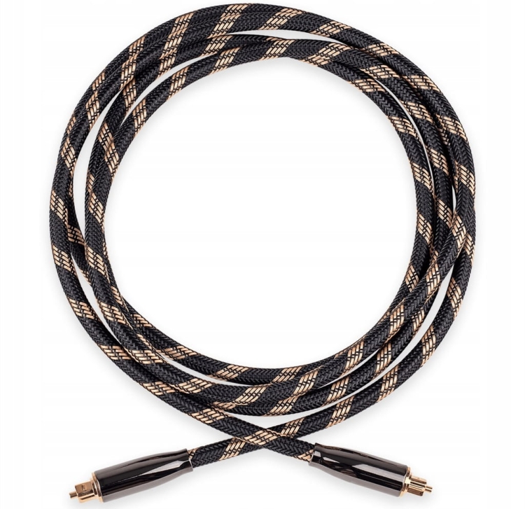 Reagle kabel optyczny 5m Toslink SPDIF – zwinięty przewód w oplocie, wysoka trwałość