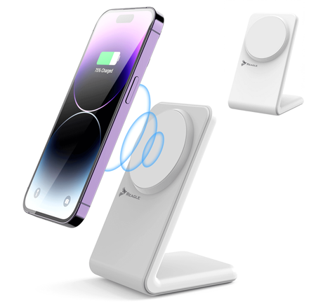 REAGLE ŁADOWARKA INDUKCYJNA BEZPRZEWODOWA 2W1 MAGSAFE QI 15W IPHONE 16, 15 AIRPODS
