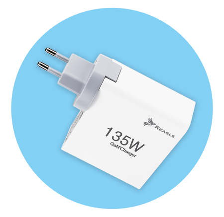 SZYBKA ŁADOWARKA GaN 135W 3x USB-C + QC 3.0 KOSTKA ZASILACZ DO LAPTOPA MAC