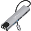 Reagle HUB USB-C 3.1 6w1 HDMI 4K PD 2xUSB C RJ45 LAN