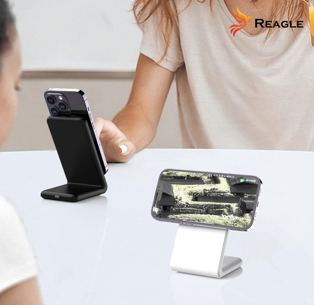 REAGLE ŁADOWARKA INDUKCYJNA BEZPRZEWODOWA 2W1 MAGSAFE QI 15W IPHONE 16, 15 AIRPODS