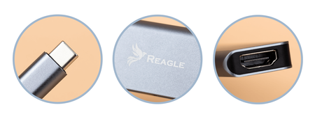 Reagle HUB USB-C Adapter 5W1 TYP USB 3.1 HDMI 4K PD