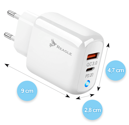 SZYBKA ŁADOWARKA 20W USB-C QC 3.0 KOSTKA ZASILACZ DO IPHONE 15 PRO GALAXY S