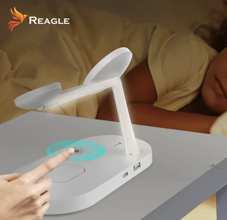 REAGLE ŁADOWARKA INDUKCYJNA 5W1 MAGSAFE QI 15W IPHONE, LAMPKA NOCNA SMARTWATCH