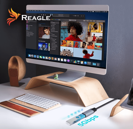 Reagle Przedłużacz USB-A 10M Aktywny Kabel USB 3.2 Gen1 5 Gbps + Wzmacniacz