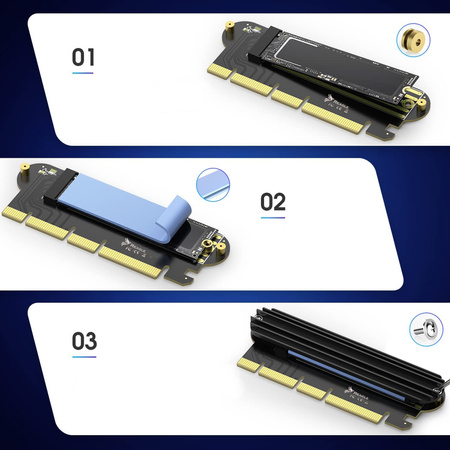 Reagle Adapter PCI-E x16 x8 x4 Dysku m.2 SSD NVMe 64Gbps