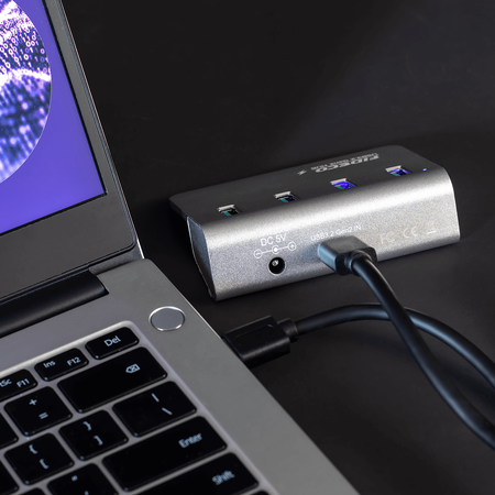 Hub USB 3.2 Aktywny Zasilacz 4 Porty USB 10 Gb/s