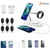 REAGLE ŁADOWARKA INDUKCYJNA 5W1 MAGSAFE QI 15W IPHONE, LAMPKA NOCNA SMARTWATCH