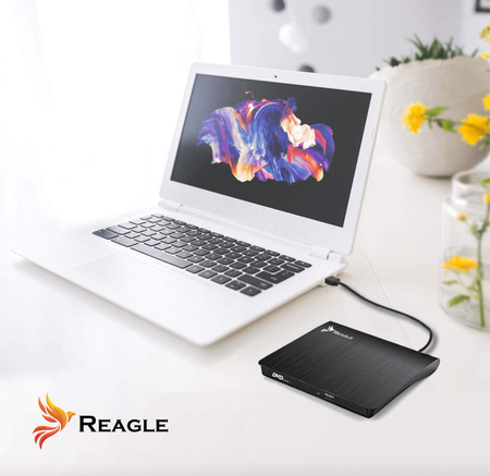 REAGLE NAPĘD CD DVD ZEWNĘTRZNY USB-C 2w1 NAGRYWARKA PRZENOŚNY DO LAPTOPA