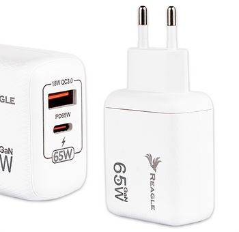 SZYBKA ŁADOWARKA GaN 65W USB-C QC 3.0 ZASILACZ DO MACBOOK LAPTOPA IPHONE 15
