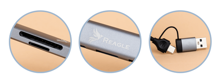 Reagle HUB USB-C USB-A 2w1 na 3x porty USB Czytnik SD TF