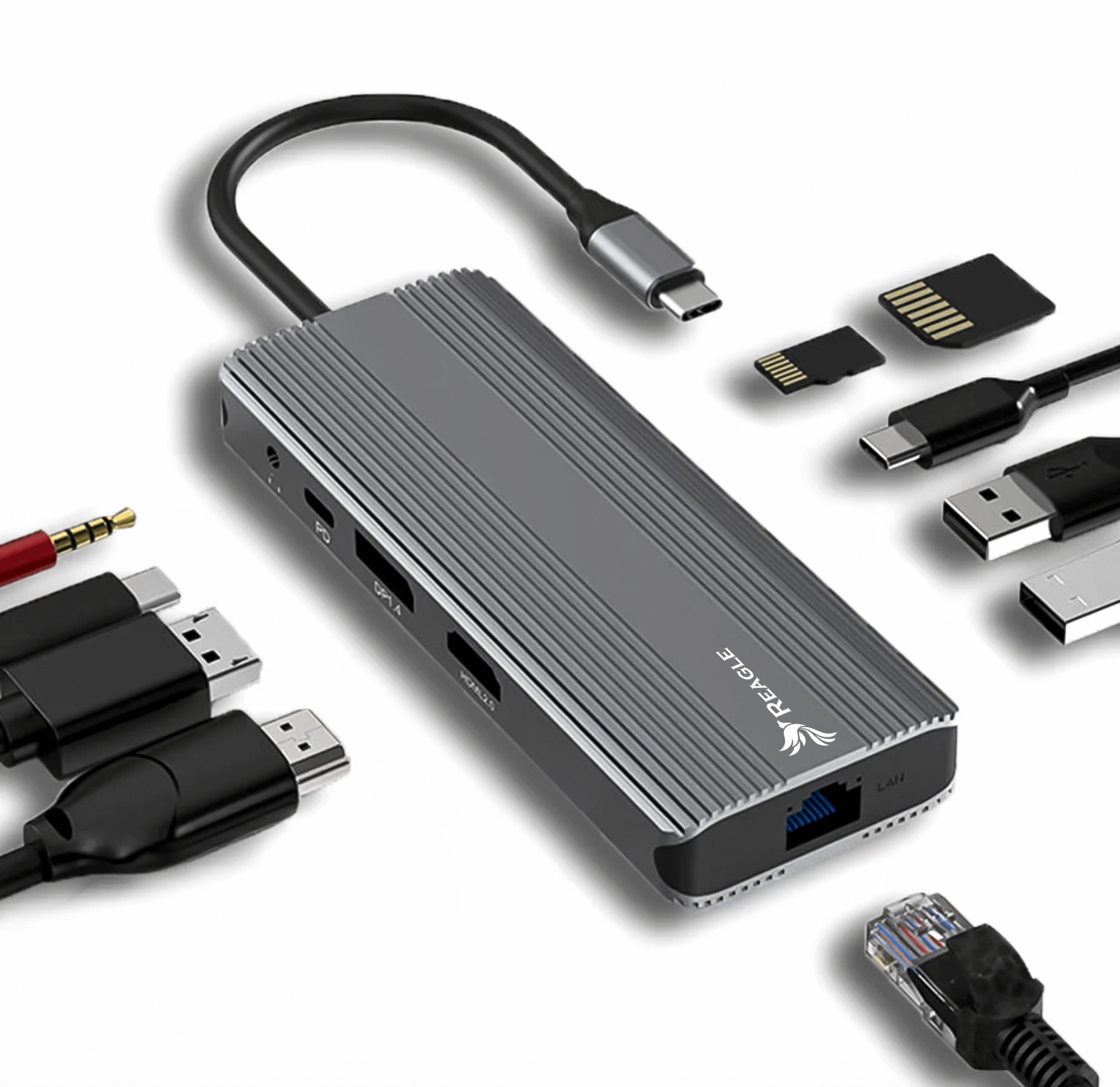 Hub USB-C 10W1 Displayport 1.4 HDMI 2.1 8k 4k 144hz Display Port M1