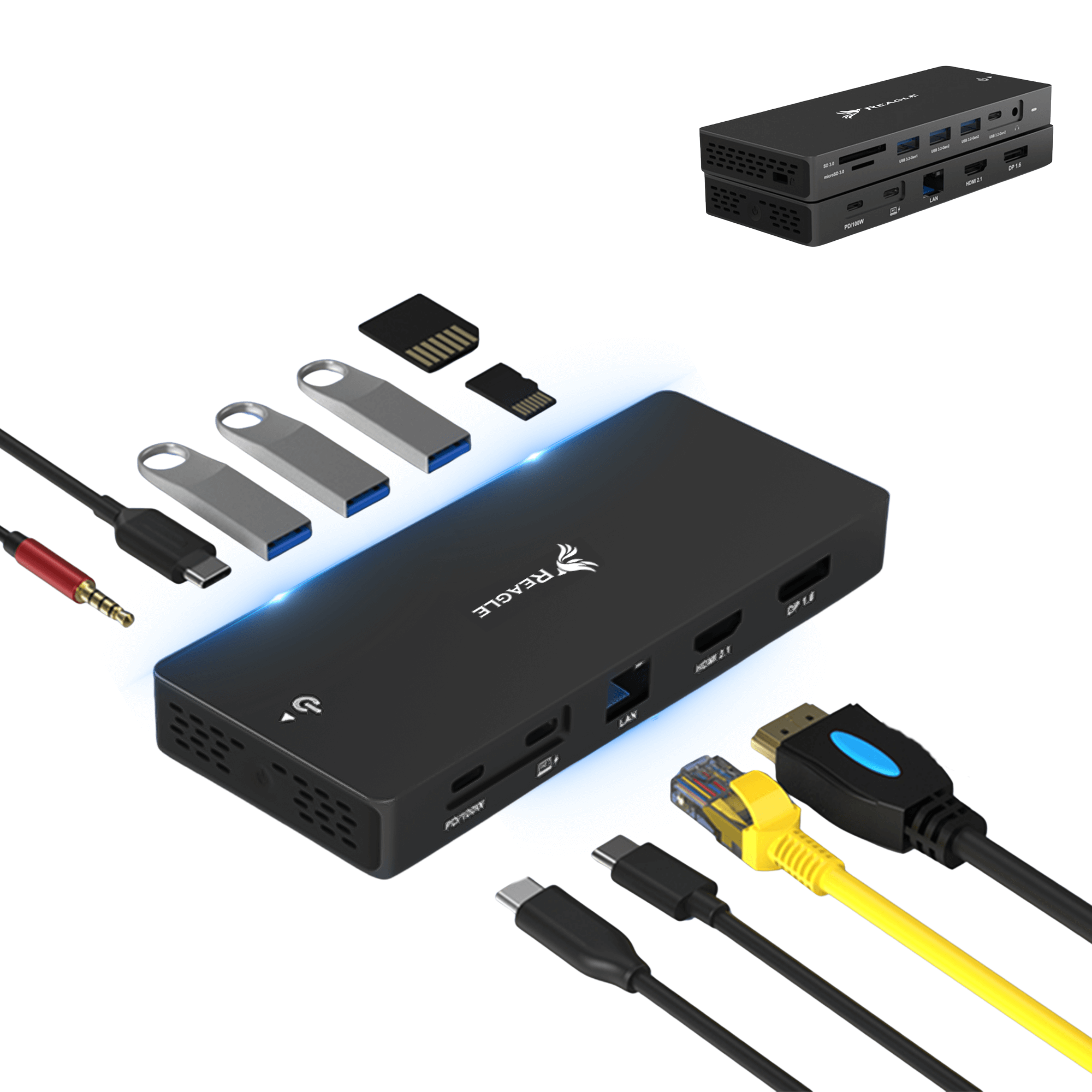 HUB USB-C 12w1 HDMI 2.1 DP 1.6 8K 4K DisplayPort MST STACJA DOKUJĄCA 100W