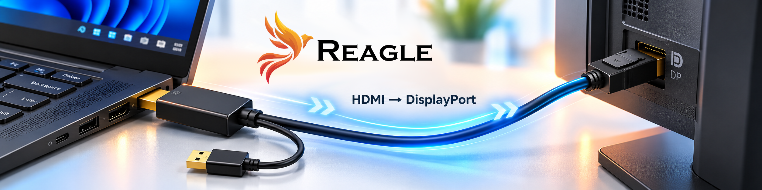 Schemat różnicy HDMI do DisplayPort i DisplayPort do HDMI - kierunek przesyłania sygnału