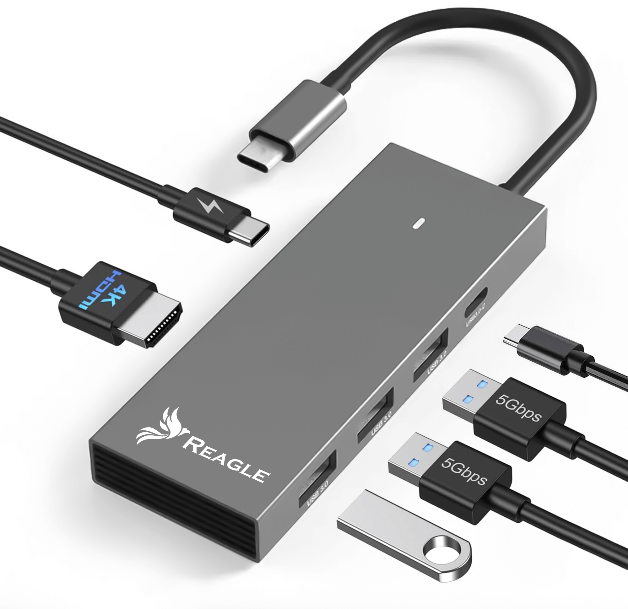 Hub USB-C HDMI 4k 60hz 2k 144hz 2X USB C PD 100w 3X USB 3.2 M1 M2